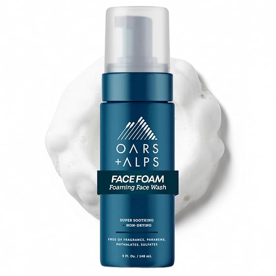 Oars + Alps Gentle Foaming Face Wash and Moisturizer, Dermatologist Tested Skin Care Infused with Prebiotics and Aloe, 5 Fl Oz