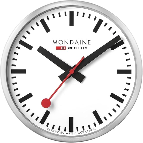 Mondaine Wall Clock A990.CLOCK.16SBB, 25 cm, Silver