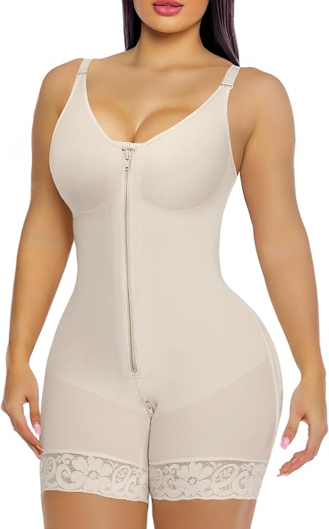 YIANNA Fajas Colombianas Moldeadoras Postpartum Shapewear Tummy Control for Women Butt Lifter Body Shaper with Zipper Crotch
