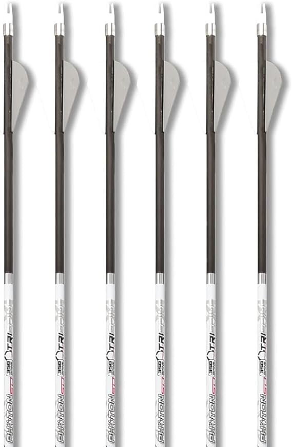 Carbon Express Maxima Photon SD Fletched Arrows with 2-Inch Quadel Raptor X Vanes, 6-Pack - Available in .300, .350, and .400