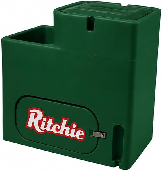 Ritchie Watermatic 100 (Green) Automatic Cattle Horse Waterer, 2.8 Gallon Capacity, 1-Sided Fully Insulated Water Fountain for Horses, Cattle, Sheep & Goats