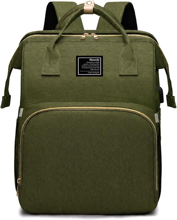 houscly Diaper Bag Backpack with Changing Station, 25L Large Capacity