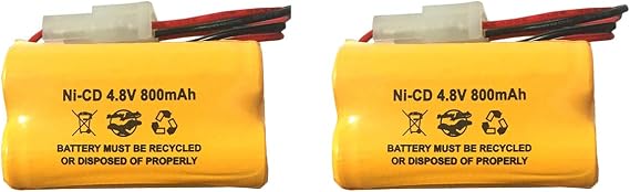 (2 Pack) 800mAh 4.8v Exit Sign Emergency Light Battery EDCNRB N20AE015A Ni-CD AA Pack CUSTOM-222 NIC0905 OSA146