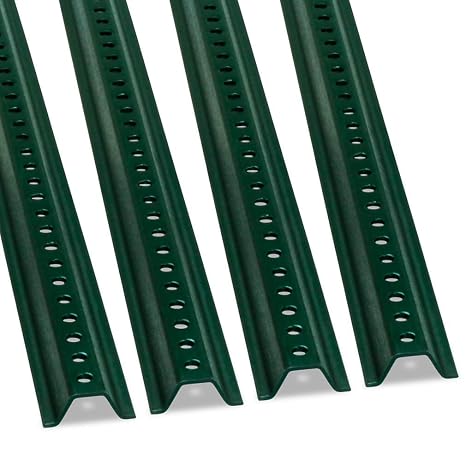 SmartSign U-Channel Sign Post, 8' Tall, 1.12LB Medium Weight, Green Baked Enamel Steel Post - Pack of 4