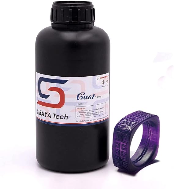 Siraya Tech Cast 3D Printer Castable Resin for Jewlery, Purple, 1kg