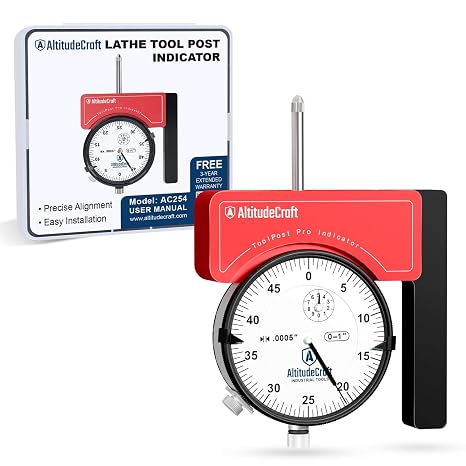 Lathe Tool Post Indicator Holder with .0005 Dial Indicator