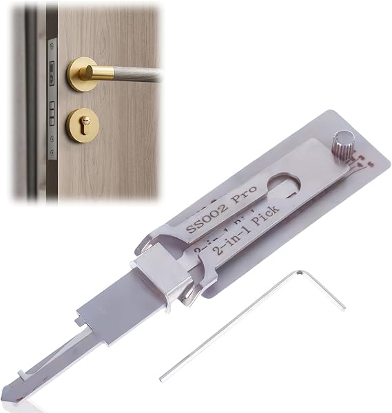 Master Key Decoder Lock Picking Tool, 2 in 1 Lock Pick & Decoder, Lock Picking Kit for Beginners, Auto Key Extractor Kit, Skeleton Keys, Locksmith Tool, Pick Locking Set, Lockpicking Training Set(002)