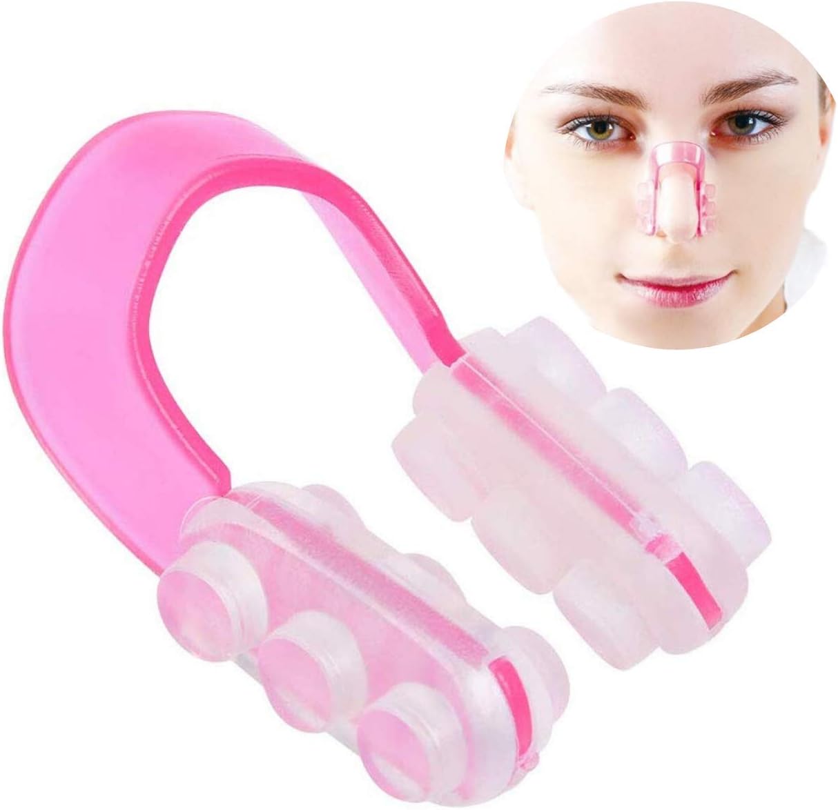 Glamza Silicone Nose Shaper - For a Slimmer, Thinner Nose Bridge - Pink Nose Straightener Lifter Tool