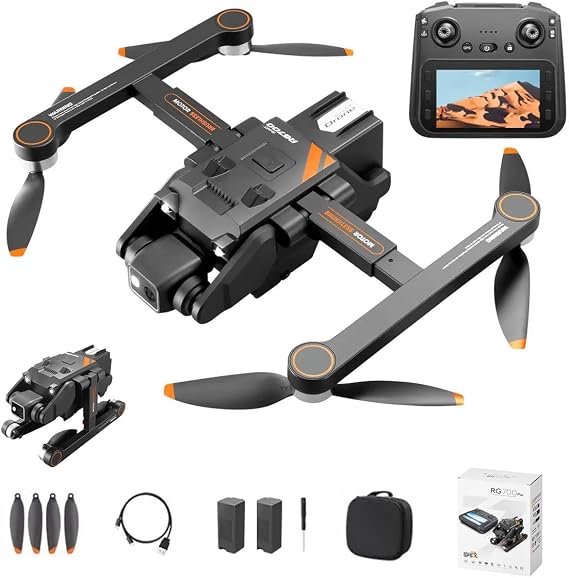 GPS Drone with 4K Camera for Adults, Auto Return, Quadcopter with Brushless Motor Professional Drone, Max Speed 16m/s,40 Mins Flight With 2 Batteries, Lightweight and Foldable for Adults, Beginner