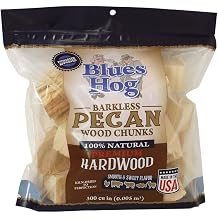 Blues Hog Barkless Pecan Wood Chunks, Premium Kiln-Dried Smoking Wood, Smooth & Sweet Flavor, Made in The USA, 300 Cu. in.