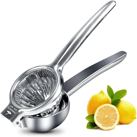 Upgraded Lemon Squeezer Meidong Super Stainless Steel 304 Hand Press Juicer Manual Citrus for Juicing Lemon & Limes, Vegetables