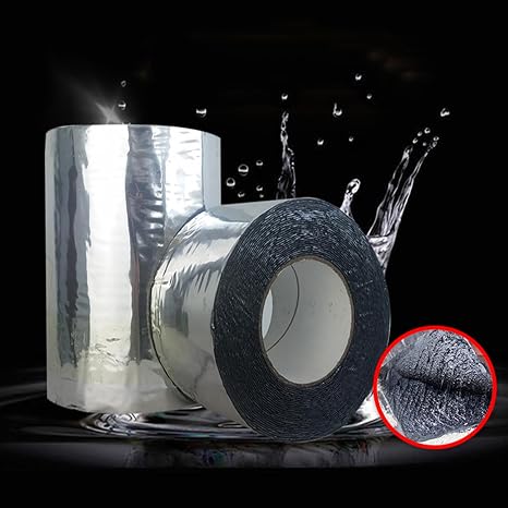 Bitumen Tape Butyl Tape Waterproof Aluminium Adhesive Tape Outdoor Use Sealing Tape Leak Proof Repair Tape for Pipe/Metal/RV Awning/Roof Leak/Window Seal/Boat (3.3ft x 26.2ft (W x L))