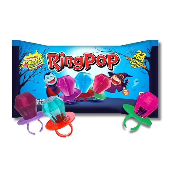 Halloween Ring Pops - Individually Wrapped Lollipops - Perfect for Trick-or-Treating - 22 Count Bag