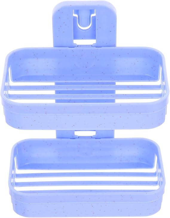 Wall Soap Holder Adhesive Double Layer Plastic Soap Dish