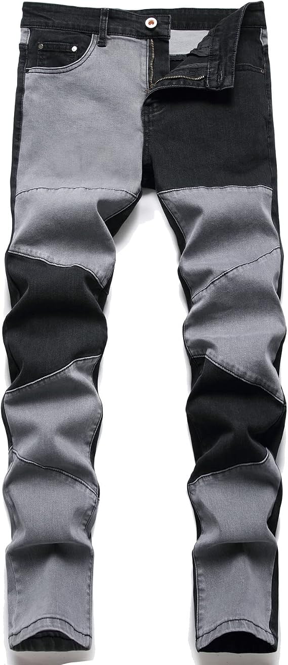 AITITIA Men's Ripped Regular Fit Jeans