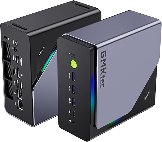 GMKtec High Performance Mini PC Ryzen 7 H 255 8745HS Class 8 Core 16 Thread OCuLink 8K K12 32GB+1TB