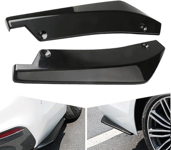 2pcs Rear Bumper Lip Diffuser for Mercedes Benz A Klasse W177 A160 A180 A200 A220 A250 A35 A45 AMG,Rear Corner Rear Llip Diffuser Spoiler Side Fin Scratch Protector,ABlack