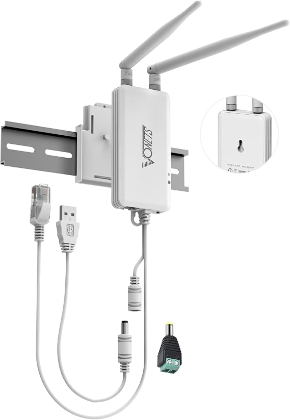 VONETS VAP11S Industrial High Power 2.4GHz WiFi Bridge/Repeater/Mini Router/ Ethernet to WiFi Hotspot Extender 300Mbps with 2 RJ45 Ports/Antennas USB/DC Powered for DVR Monitor Network Devices
