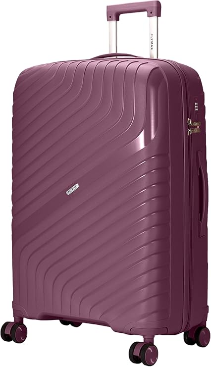 FLYMAX 29" Large Suitcase Luggage Large Suitcase 4 Wheels Lightweight 20kg - 23kg Hardshell Polypropylene with Combination Lock + Telescopic Handle Travel Case Hard Shell XL 102L Purple