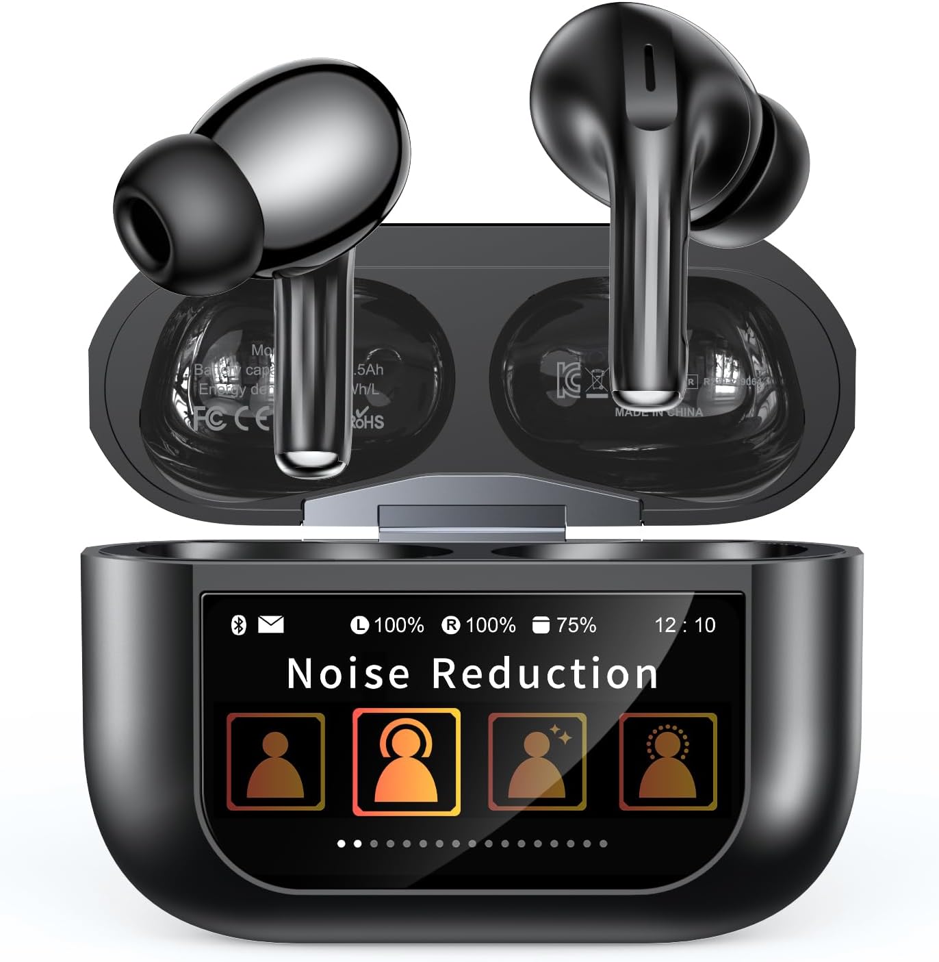 Wireless Earbuds, ENC Noise Cancelling Ear Buds with Smart Touchscreen Case, 48H Playtime for Sports & Working, Bass Stereo Sound, Bluetooth 5.4 Headphones for iPhone 1716151413Android