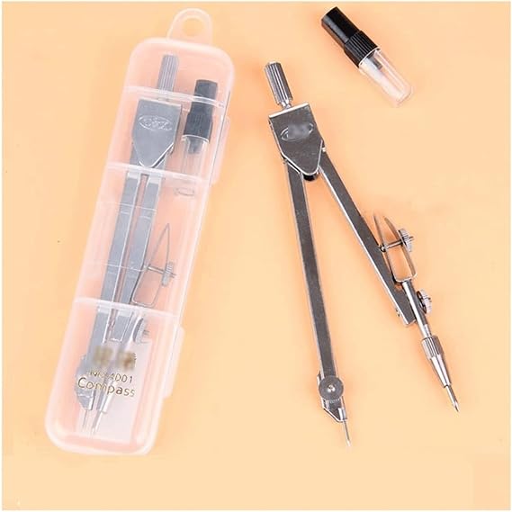 Metal Geometry Compass Set,Geometry Kit Professional Drafting Tool with Lead Refills and Case for School Students Architects Drawing