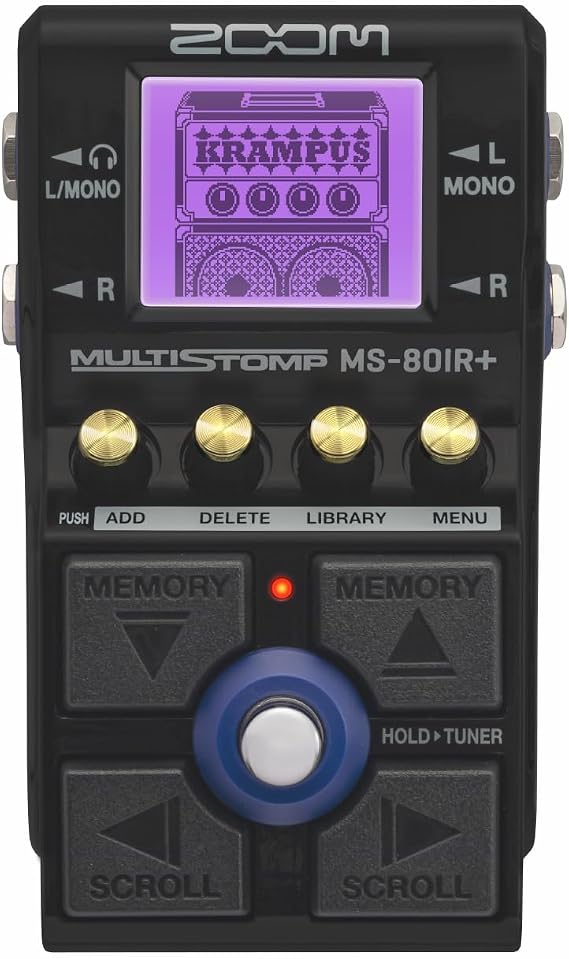 Zoom MS-80IR+ MultiStomp Amp & Cabinet Modeler | 23 Amps, IR Loader, Noise Gates, EQ, Delay Effects, Headphone Output, Tuner, Battery Powered