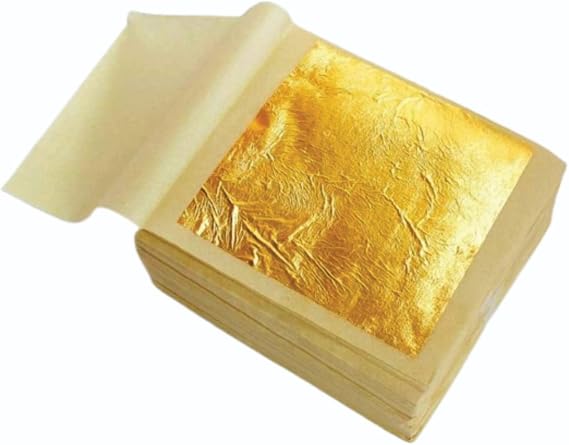 GLC Gold Leaf Silver Leaf, 99.9% Pure Silver Leaf Varakh Foils 25pcs 3x2 for Sweets Deco,Cake Baking,Chocolate,Supari,Serums,Ayurvedic Medicine,Decoration,Beauty Face Kits,Painting Art Crafts_