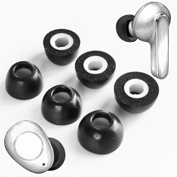 Replacement Memory Foam Eartips for JBL Live Pro/Tune Buds Earbuds