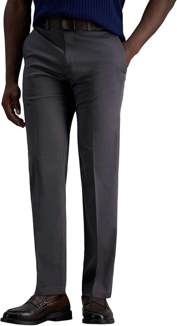 Haggar Men's Straight Fit Premium No Iron Khaki Pant