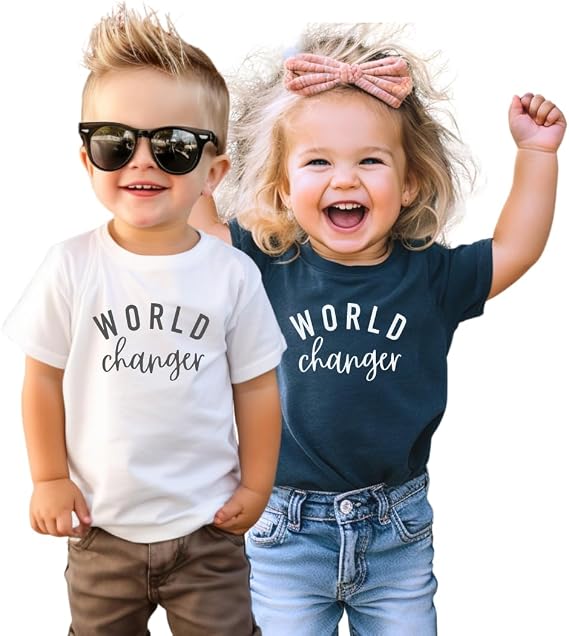 World Changer Toddler Christian Shirt For Kids, Jesus Christian T-shirts Toddler Girl or Boy Christian Clothes, Christian Gifts Youth, Bible Verse Faith Based T-Shirt, Graphic Christian Baby Bodysuit