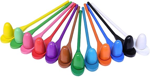 12-Piece Egg And Spoon Race Game Set – Family Games for Sensory Development, Sports Days, And Garden