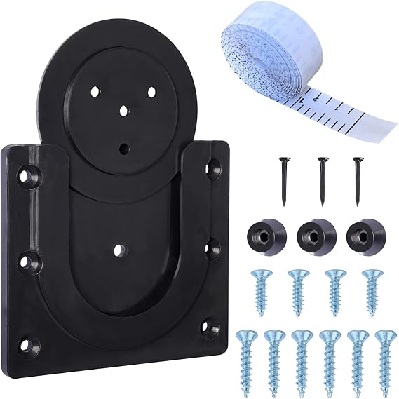 Dart Board Bracket Black, Professional Dart Board Accessories Hanging Dartboards Includes Dartboard Bracket, Screws, Wall Hanging Hooks and Tape Measure