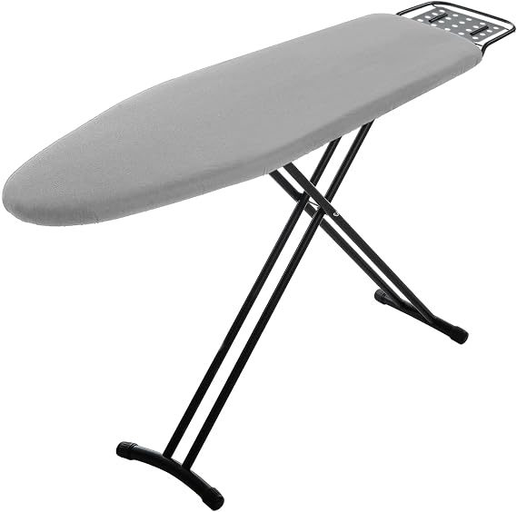 RAINHOL Full Size Ironing Board, Gray 54 x 13 in, Sturdy & Foldable | Sturdy Steel Mesh Top, Foldable Space-Saving Design, 7-Level Height Adjustment, Iron Rest, Heat-Resistant Ultra-Thick Padding