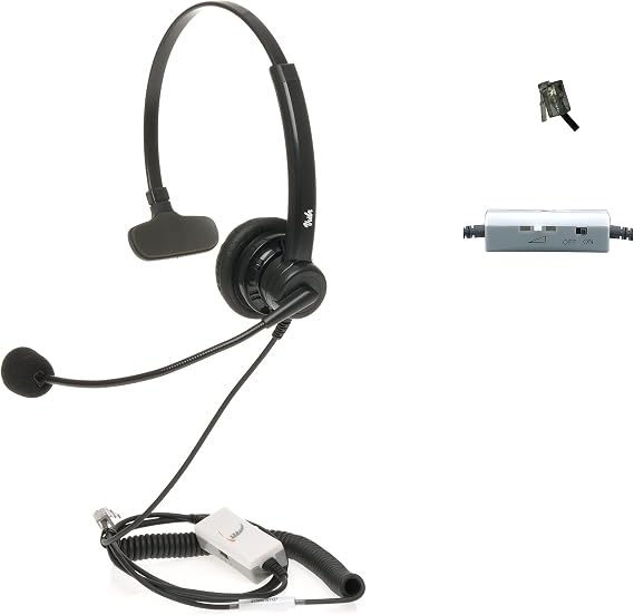 Professional Noise Canceling Call Center Headset for Office Phones | Compatible with Telephones have RJ9 Headset Jack | Rotatable Microphone Boom