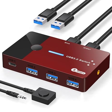 USB 3.0 Switch 2 Computers Keyboard Mouse Switcher