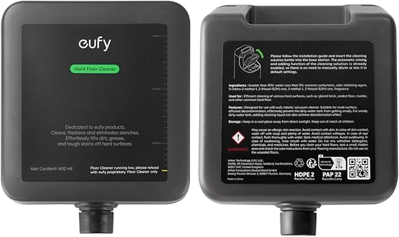 eufy Official Hard Floor Cleaner for Omni S1 Pro/S1, Safe and Gentle for Hand, Automatically Mix without Manual Dilution, 600ml, 1 bottle