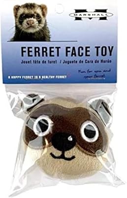Marshall Plush Ferret Face Toy Soft Crinkle Toy for Ferrets & Small Pets Interactive, Lightweight, and Enrichment-Focused Companion