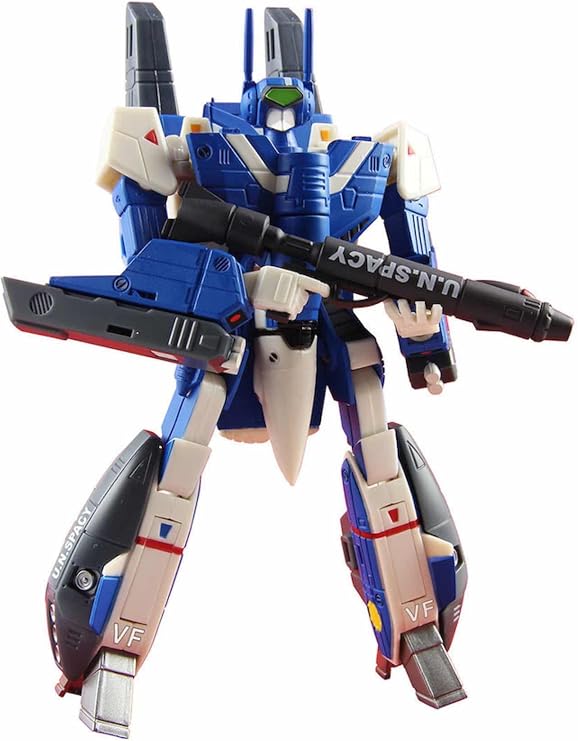 Toynami 10550 Robotech 1/100 Max Sterling VF-1J Super Veritech Collectible Play Figure, Blue, 6"