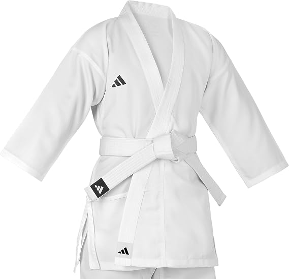 adidas K150 Karate Student Martial Arts Gi Uniform with Belt, Ultralight, Traditional Crossover
