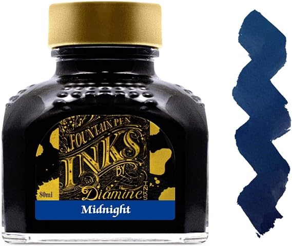 Diamine 80ml Midnight fountain pen ink