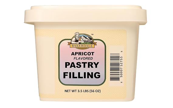 Bakerdale Apricot Flavored Pastry and Dessert Filling for Baking, 3.5 lbs. reclosable containter