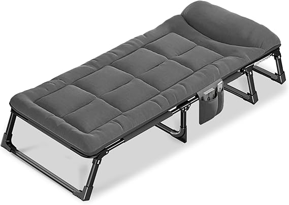 Folding Bed Guest Bed With Mattress, Portable Single Bed Fold Away Bed Sofa Bed Foldable Bed Steel Frame Camping Bed, Anti-slip Camp Beds For Adults, Load Bearing 200KG, 1806030cm ( Size : 180x60x30