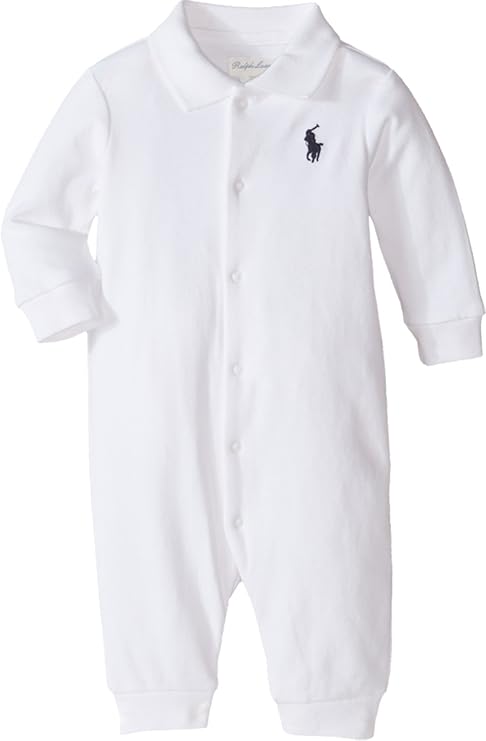 Polo Ralph Lauren Baby Boy's Solid Cotton Coverall (Infant) White 3 mos