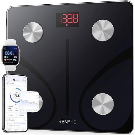 RENPHO Smart Scale for Body Weight, FSA&HSA Eligible, Bathroom Digital Scale with BMI, Body Fat, Bluetooth Fitness Equipment Sync with Apps, Accurate for Weight Loss, Home Use, 400 lbs - Elis 1