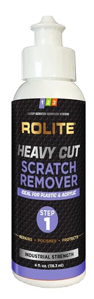 Rolite Heavy Cut Scratch Remover 4 Fl. Oz. for Plastic Acrylic Marine Strataglass Eisenglass Headlights Low Sling