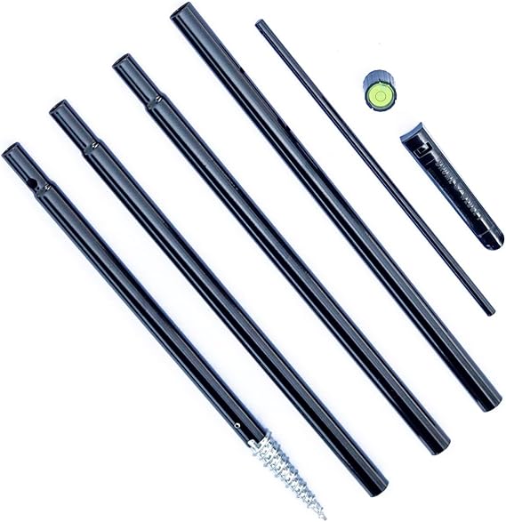 BirdsUP Single Pole for 1 Bird Feeder/Bird House, w/Bullseye Level and Torque Bar, 1-inch Outside Diameter, 5ft Installed