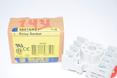 Square D 8501NR51 Relay Socket, 600VAC, 10A, 15A, 300V