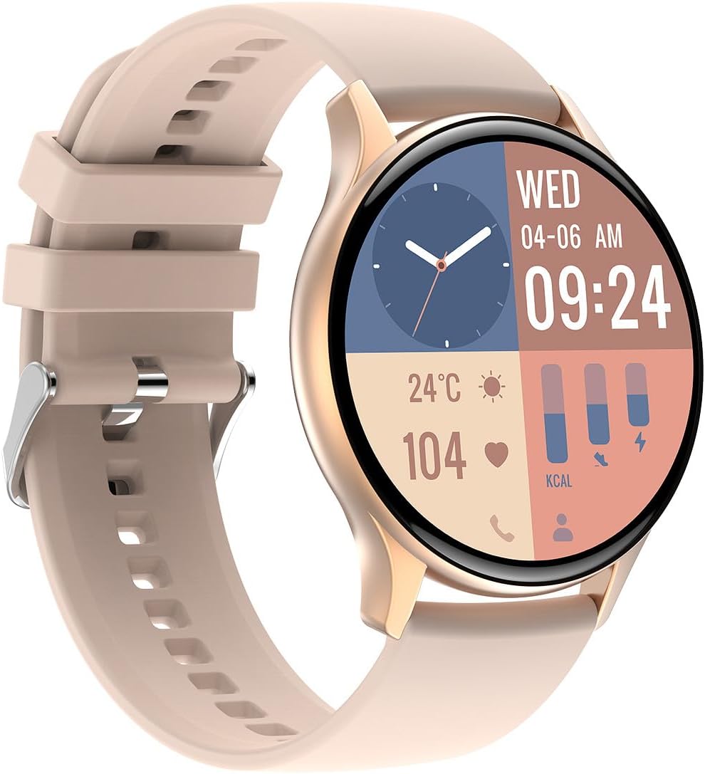 Smart Watch for Men Women Bluetooth Smartwatch with 1.43 AMOLED Display for Android iOS Phones Blood Pressure Oxygen Monitor Heart Rate IP68 Fitness Tracker Round Answer Make Call Pink