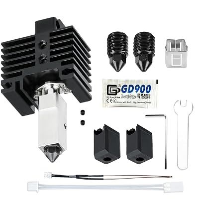 JUUPINE Upgraded Bambu Labs Hotend X1 Carbon Assembly for Bambu Lab X1X1C 3D Printer,24V 60W Ceramic Heater HotEnd Kit with Removable Hardened Steel 0.4mm Nozzle for Bambu Labs X1 Series 3D Printers