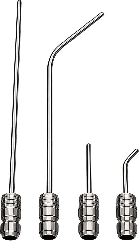 4Pack Pressure Washer Nozzles Accessories, Pressure Washer Extension Wand with 1/4" Quick Connect, Heavy Duty Hose Washer Spray Nozzle Kit with Straight Curved Needles, for Washing Machine AC Cleaning